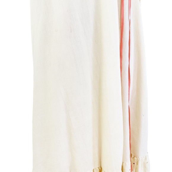 Vintage Ivory Cotton Eyelet Lace Cottagecore Peasant Dress Boho Hippie 60s 70's - Picture 13 of 16